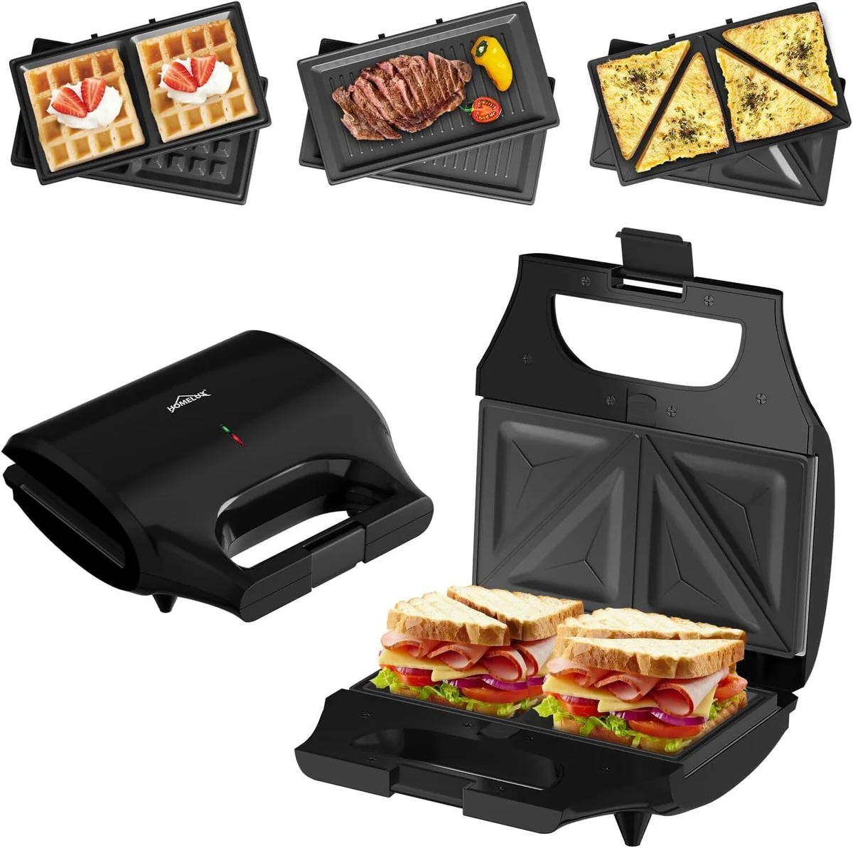 HOMELUX 3-in-1 Sandwichtoaster Waffeleisen: Vielseitigkeit für Ihre Küche