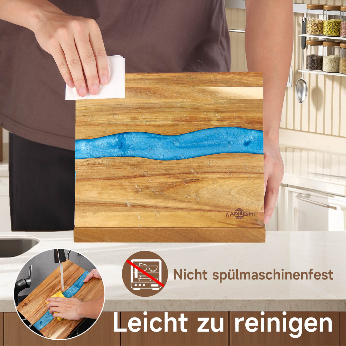 Messerblock Magnetisch, 26x22,5cm, Messerhalter zur sicheren, sauberen und ordentlichen Aufbewahrung von Messern, stabiler Messerblock