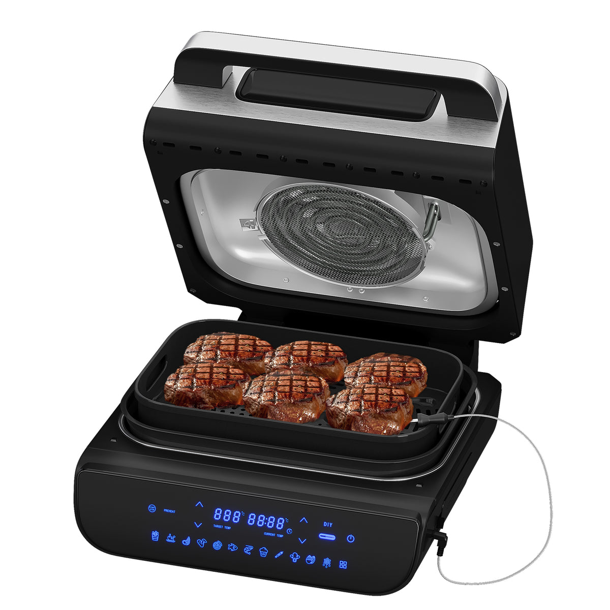 6-fach HOMELUX Fritteuse, Digital, Touch-Regler, Max 230°C, 1700W