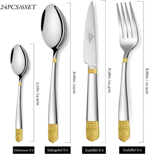 Besteckset 24  teilig Besteck Tafelbesteck Essbesteck Edelstahl
