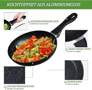 Scheffler Pfanne 20cm 24cm 28cm Bratpfanne,Pfanne induktion,beschichtete Pfanne mit Antihaft-Beschichtung,geeignet für alle Herdarten