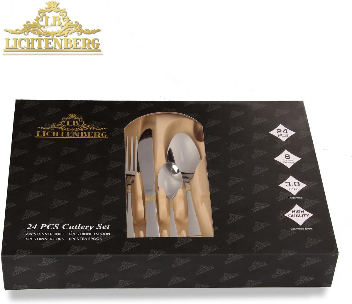 Besteckset 24  teilig Besteck Tafelbesteck Essbesteck Edelstahl