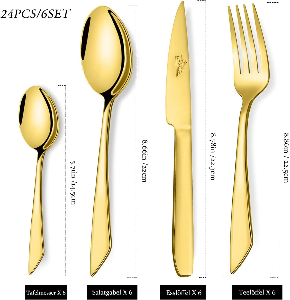 Besteckset 24  teilig Besteck Tafelbesteck Essbesteck Edelstahl