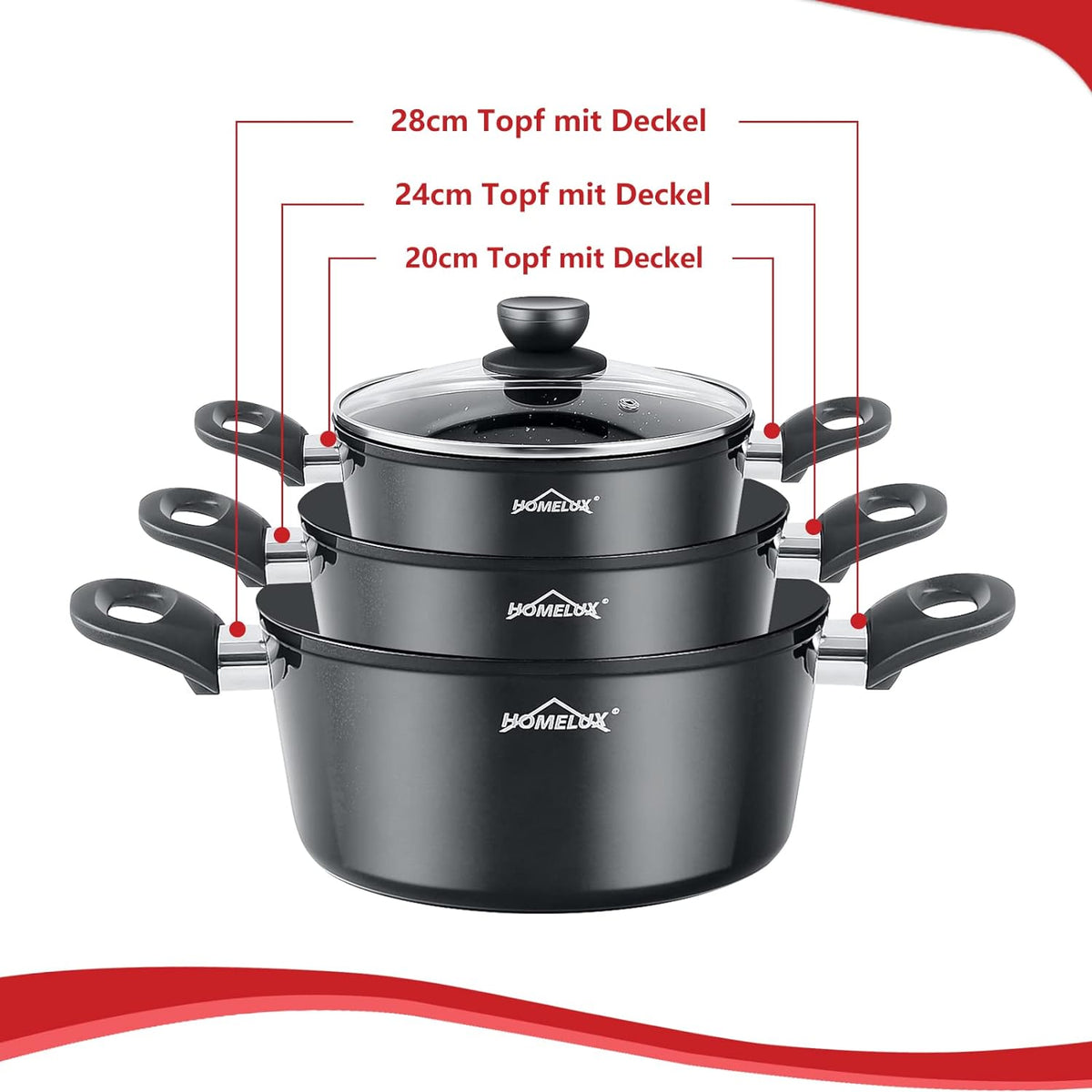 Saucentopf mit Deckel im 10-teiligen Homelux Set
