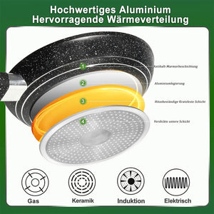 3-teiliges Pfannenset, Pfanne 20 / 24 / 28 cm,Bratpfanne,Pfannen,beschichtete Pfanne,Scheffler Pfanne Induktion mit Antihaft-Beschichtung,geeignet
