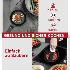 HOMELUX kleine Pfanne 14cm Bratpfanne Induktion, Non Stick Pan – Mini Bratpfanne - Induktionspfanne - crepe pfanne