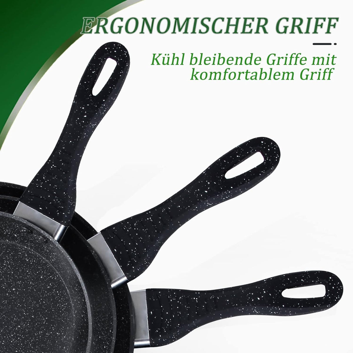 3-teiliges Pfannenset, Pfanne 20 / 24 / 28 cm,Bratpfanne,Pfannen,beschichtete Pfanne,Scheffler Pfanne Induktion mit Antihaft-Beschichtung,geeignet