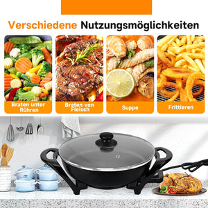Praktische Größe der HOMELUX Elektropfanne für jede Küche
