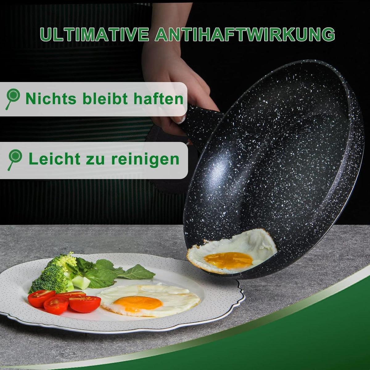 3-teiliges Pfannenset, Pfanne 20 / 24 / 28 cm,Bratpfanne,Pfannen,beschichtete Pfanne,Scheffler Pfanne Induktion mit Antihaft-Beschichtung,geeignet