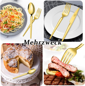 72-teiliges Besteckset aus glänzendem 18/10-Edelstahl für 12 Personen. Spülmaschinenfest & langlebig. Perfekt für jede Gelegenheit