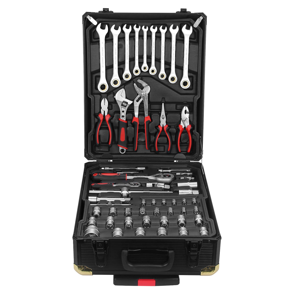 Werkzeugkoffer 599-tlg, Aluminiumkoffer, vielseitiges Werkzeugset für Werkstatt & Haushalt