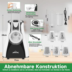 5 Trommelklingen Elektrischer Gemüseschneider Käse- & Gemüsehobel