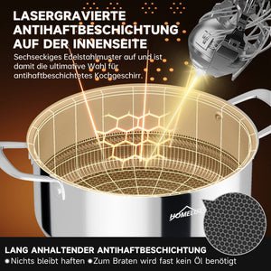 Vielseitiger Edelstahl Schmortopf für Induktion, Gas und Elektroherde