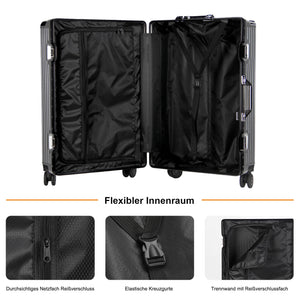 3-teiliges Kofferset Hartschalenkoffer ABS Leicht Trolley Rollkoffer Set M-L-XL Hartschale Reisekoffer