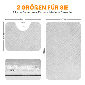 HOMELUX 2-teiliges Badematten-Set, rutschfest, weich, flauschig, inkl. WC-Vorleger mit Ausschnitt
