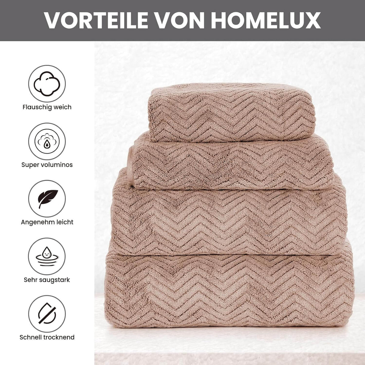 Elegantes Handtuch-Set mit weicher Textur