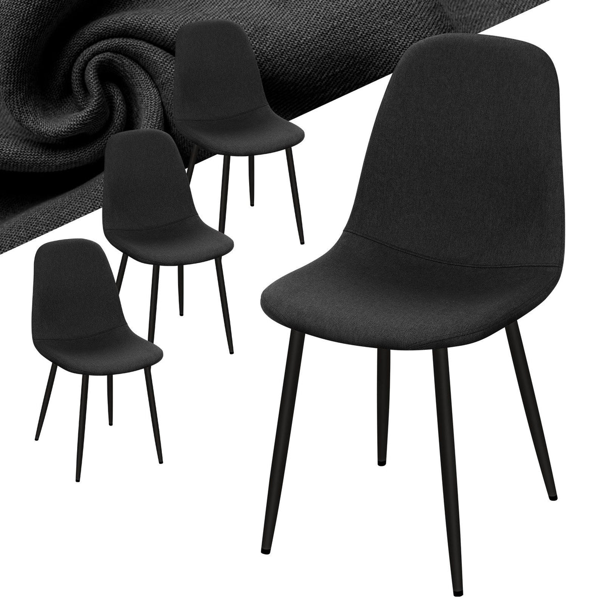 4x HOMELUX Esszimmerstühle Modern, komfortabel und platzsparend für Ihr Zuhause