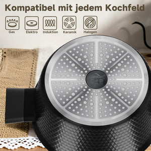HOMELUX Kochtopf-Set, 8-teilig, mit Diamant-Struktur und Induktionsboden