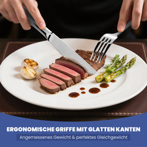 Homelux 72-teiliges Besteckset für 12 Personen, Edelstahl rostfrei, spülmaschinenfest, hochglanzpoliertes Tafelbesteck in Box