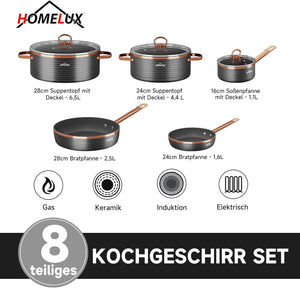 2 Pfannen und 3 Töpfe in einem Set für optimale Flexibilität beim Kochen