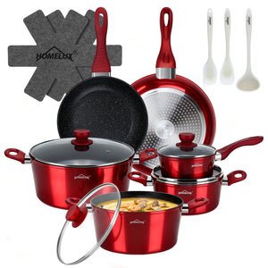 15tlg Topfset Induktions Töpfe Set Antihaft-beschichtete Aluminium KochtopfSet Homelux Töpfe Set