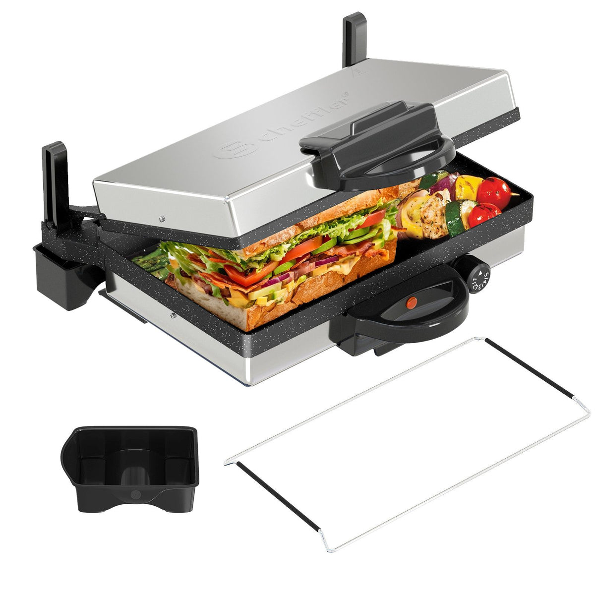 2000W Elektrogrill Kontaktgrill 3 in 1 Multigrill, Grill, 2000 Watt Elektrischer Optigrill