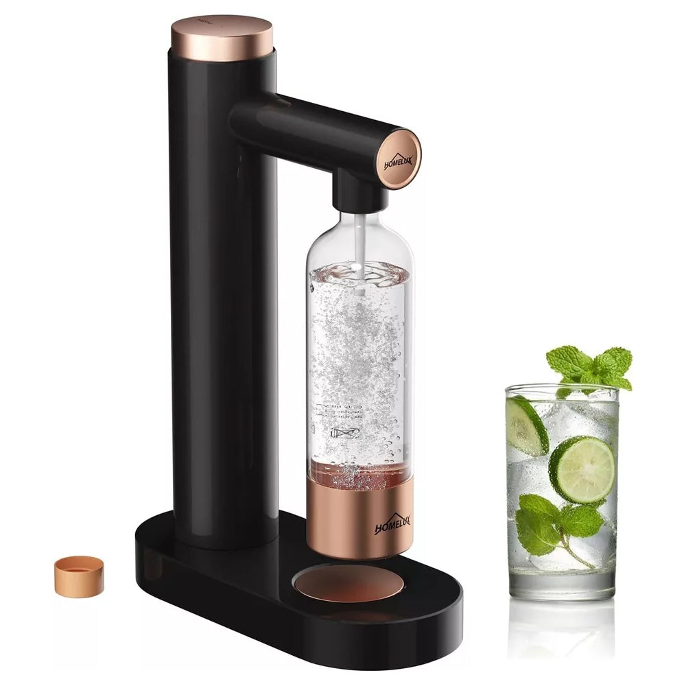 HOMELUX Soda Maker Sprudelwasser Maschine mit / ohne BPA-freien 1L PET-Flaschen / Edelstahlflasche (316er-Edelstahl)