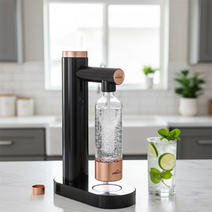 HOMELUX Soda Maker Sprudelwasser Maschine mit / ohne BPA-freien 1L PET-Flaschen / Edelstahlflasche (316er-Edelstahl)
