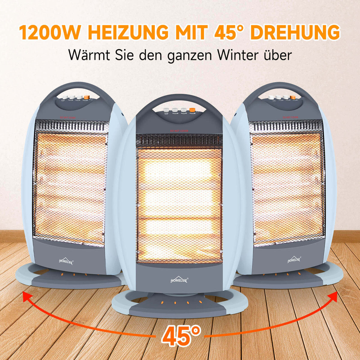 Homelux Heizstrahler mit 3 Heizstufen – Die perfekte Lösung für schnell beheizte Räume.