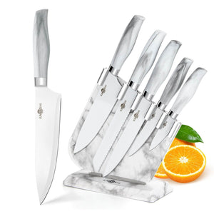 Vielseitiges Messer Set – Enthält Kochmesser, Tranchiermesser, Brotmesser und mehr.