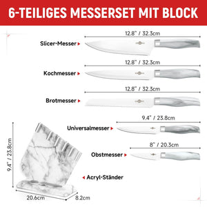 
Küchenmesser Set mit selbstschärfendem Messerblock – Immer perfekt scharf.