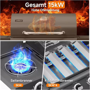 Edelstahlgrill für vielseitige Grillgerichte