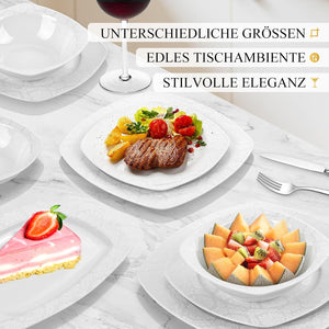 26-teiliges Porzellan-Geschirr für ein sechsköpfiges Tafellumfeld.