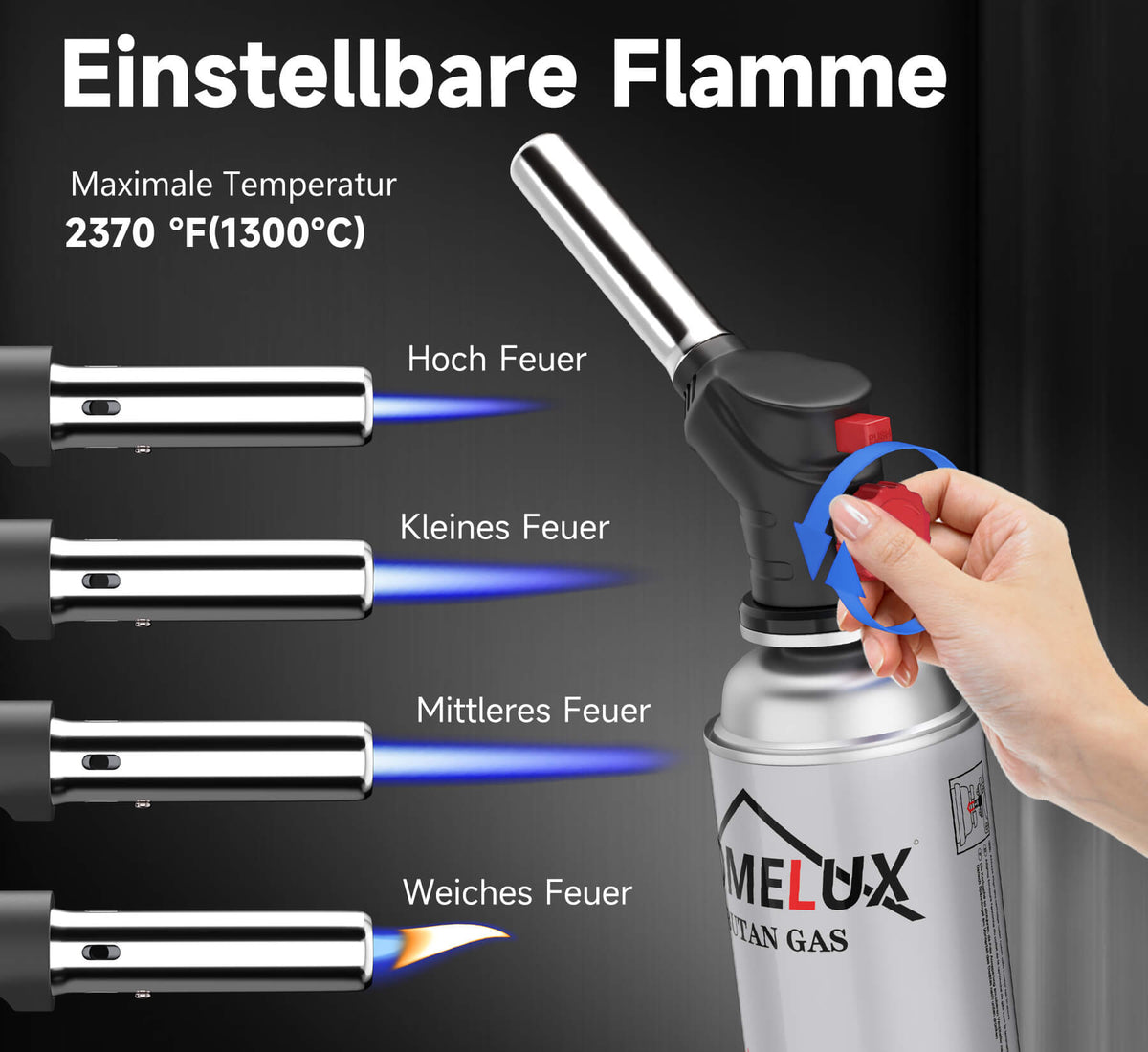 Profi-Küchenbrenner für Crème Brûlée, Steaks und Käse schmelzen
