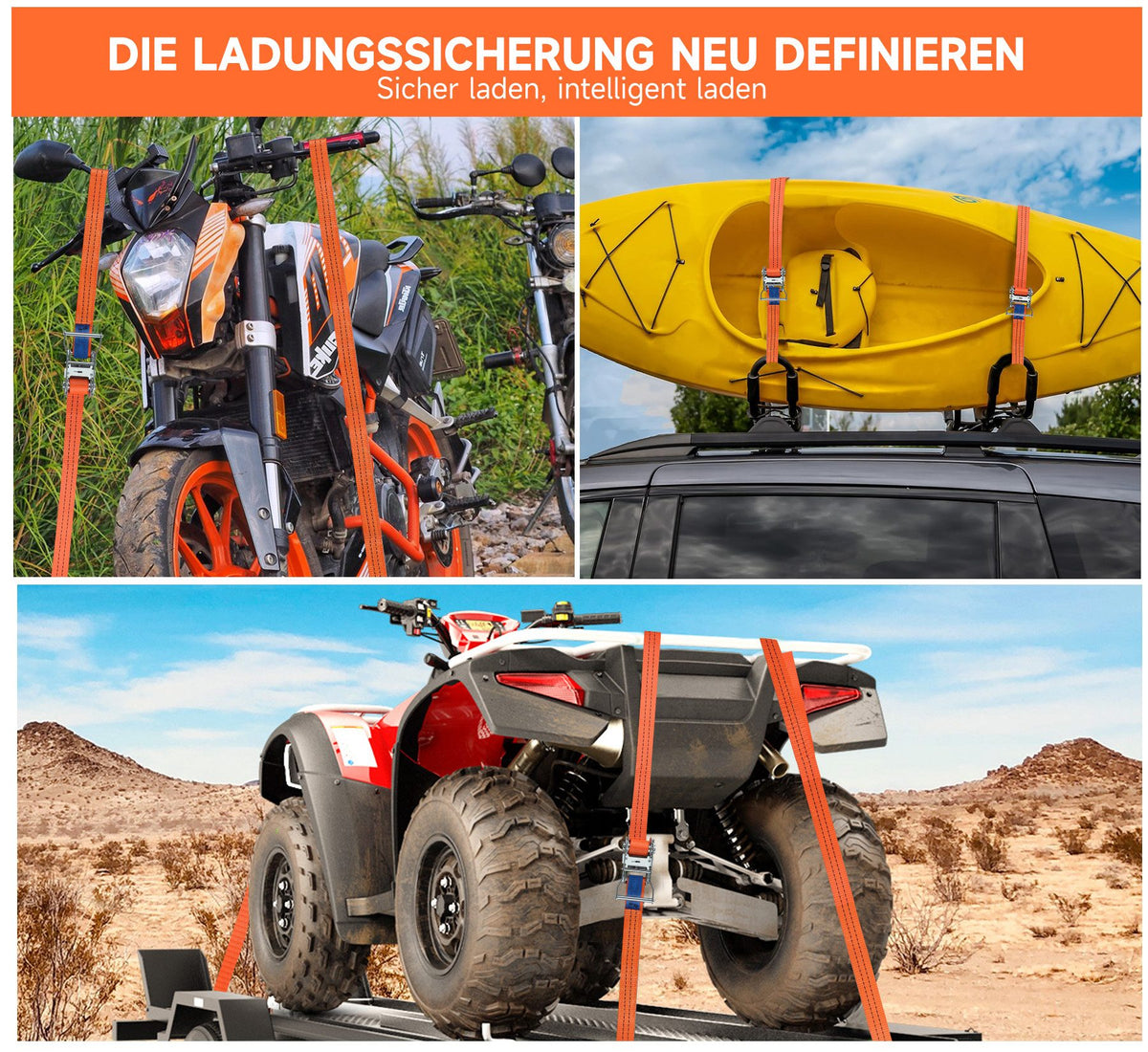 Zuverlässige Spanngurte von HOMELUX – Für Motorräder, Boote, Möbel und mehr