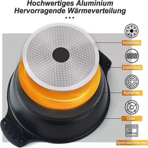 Scheffler Tajine-Topf – Marokkanische Tajine 28 cm Antihaftbeschichtung aus Aluminium mit konischer Form