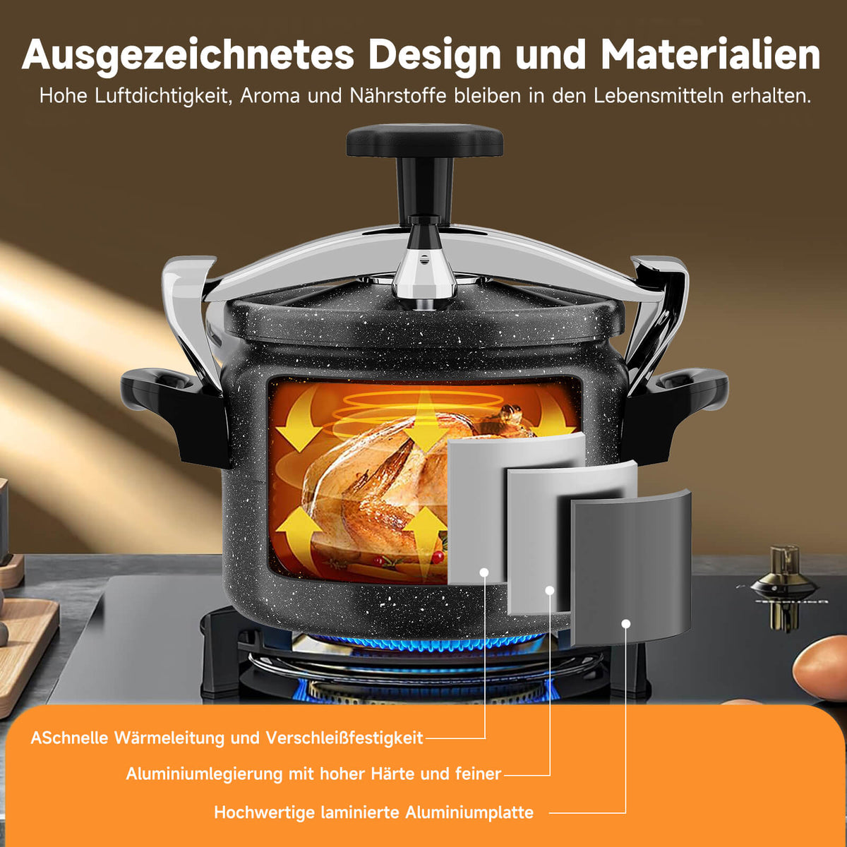 Robuster Aluminium-Druckkochtopf für Restaurants
