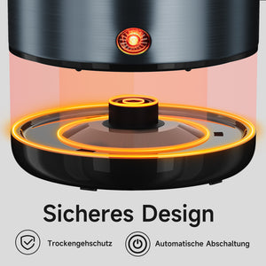 Wasserkocher 3L Kabellos 1500W BPA-frei, Schnellkochend, Retro Design Blau/Roségold