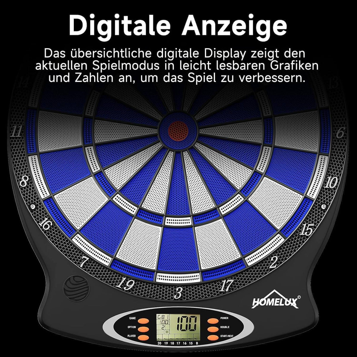 Elektronische Dartscheibe Profi, Elektronisch Dartboard mit 6 Darts + 60 Dartköpfe , innovativer Dartautomat mit 18 Spielen & 159 Variationen