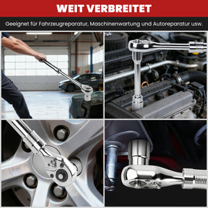 16-teiliger 3/4 Zoll Steckschlüsselsatz CR-V Stahl, Teleskop-Ratsche, 12-Kant Nüsse 19-50mm, Koffer für LKW Kfz-Reparaturen