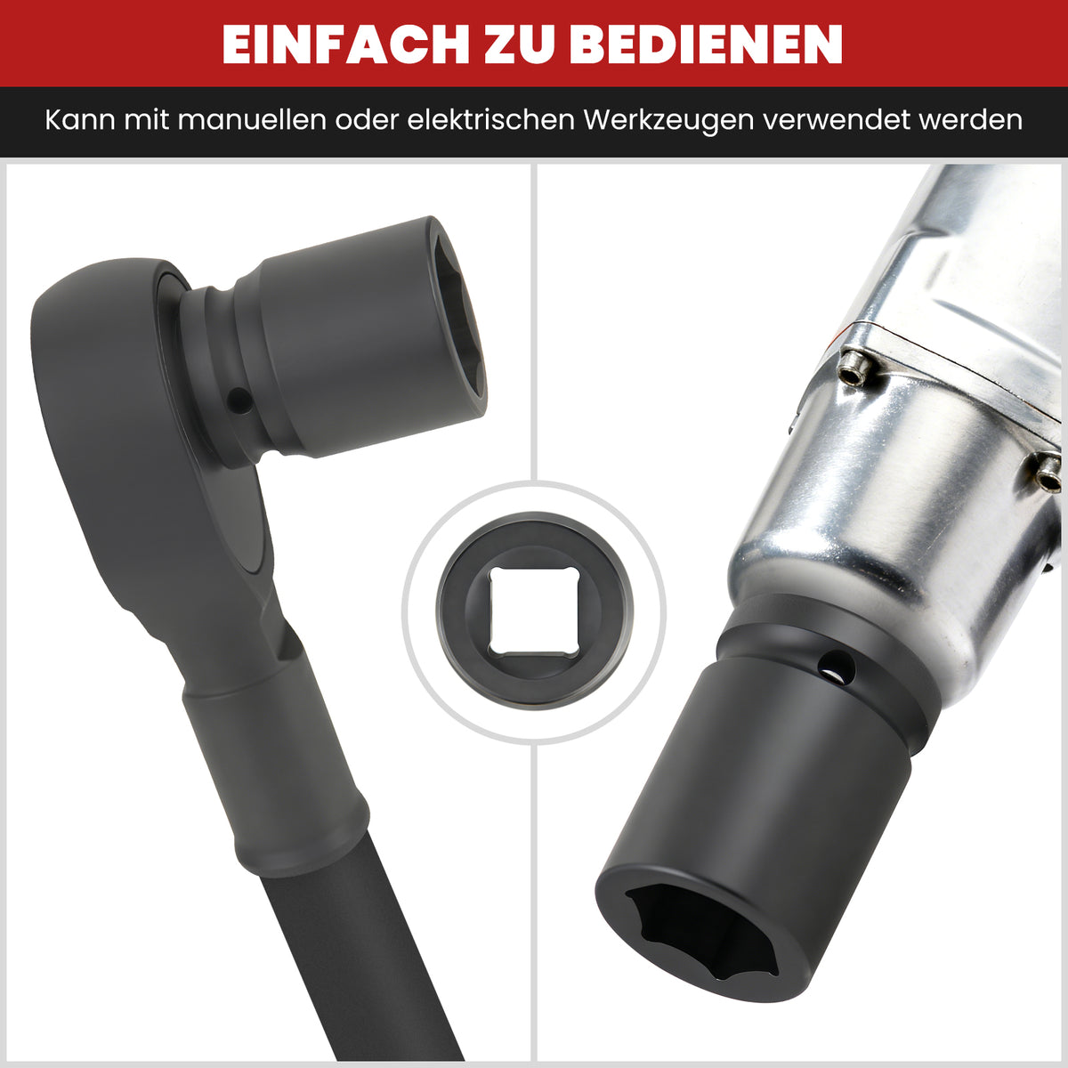26-tlg. 3/4" Schlagschrauber Steckschlüsselsatz Cr-Mo SAE | Kraftnuss-Set für LKW & Traktoren