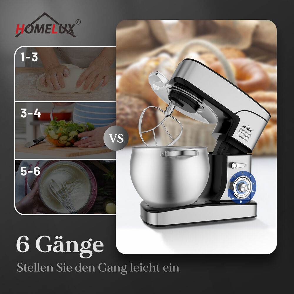 Food processor 2500W kneading machine, 12 L dough machine with stainless steel bowl 