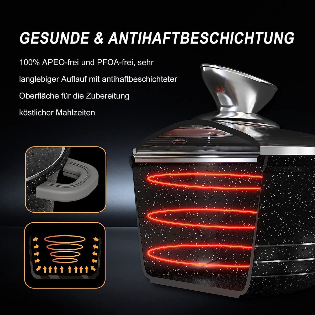 24cm HOMELUX Topf für Induktion, Gas und Elektroherde