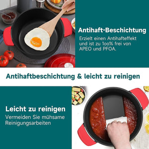 Induction cooking pot 24/28cm pot non-stick coating, for all types of stoves 4L/6L 