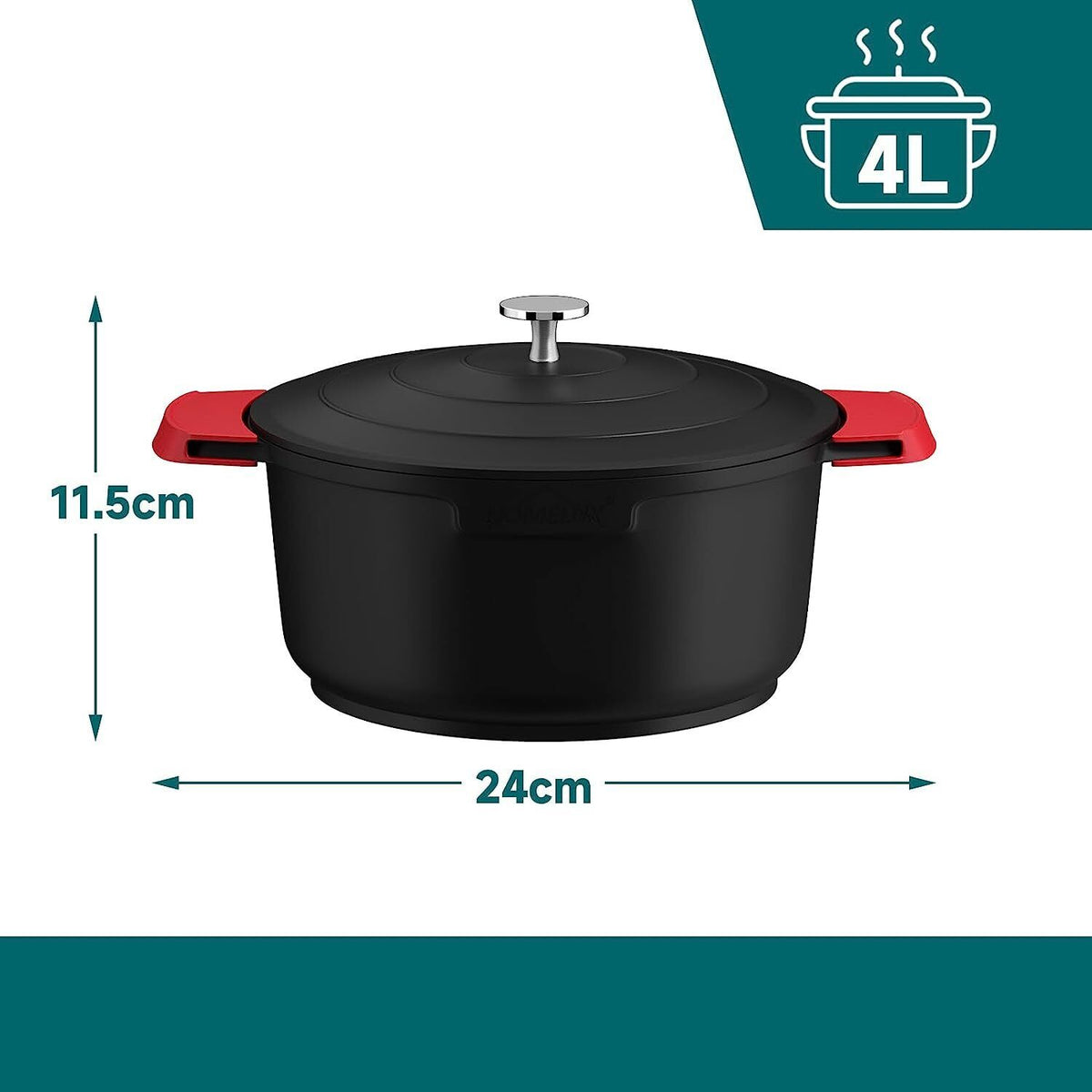 Induction cooking pot 24/28cm pot non-stick coating, for all types of stoves 4L/6L 