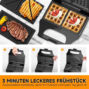 Praktischer und kompakter Sandwichmaker für schnelle Snacks.
