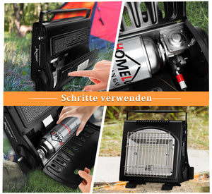 Tragbarer Gasheizer für Outdoor-Ereignisse – Ideal für kalte Tage beim Camping oder Angeln.
